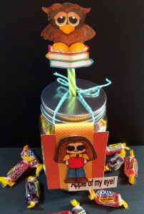 Jar of Candy with Straw Topper and Gift Tag