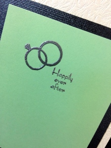 Close-up of inside of Wedding Card